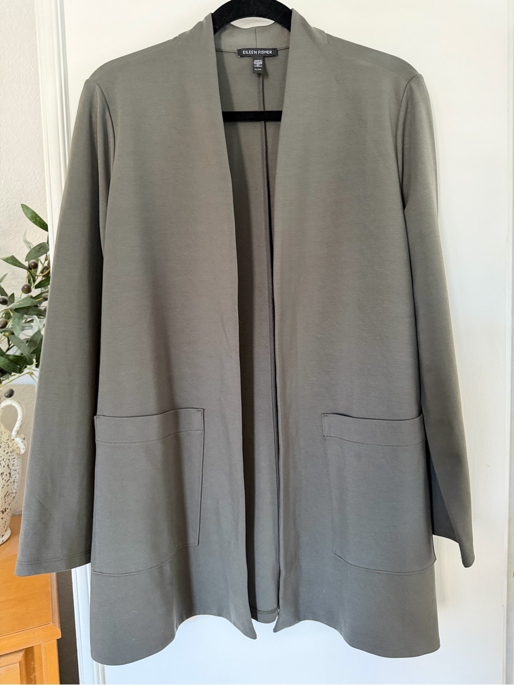 Like New! Eileen Fisher Relaxed Knit Jacket - Olive Brown PL